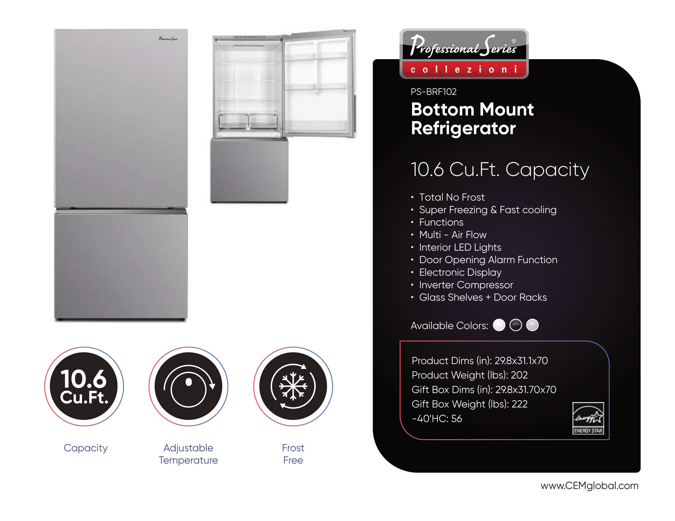 Top Mount Refrigerator 18.1 Cu.Ft