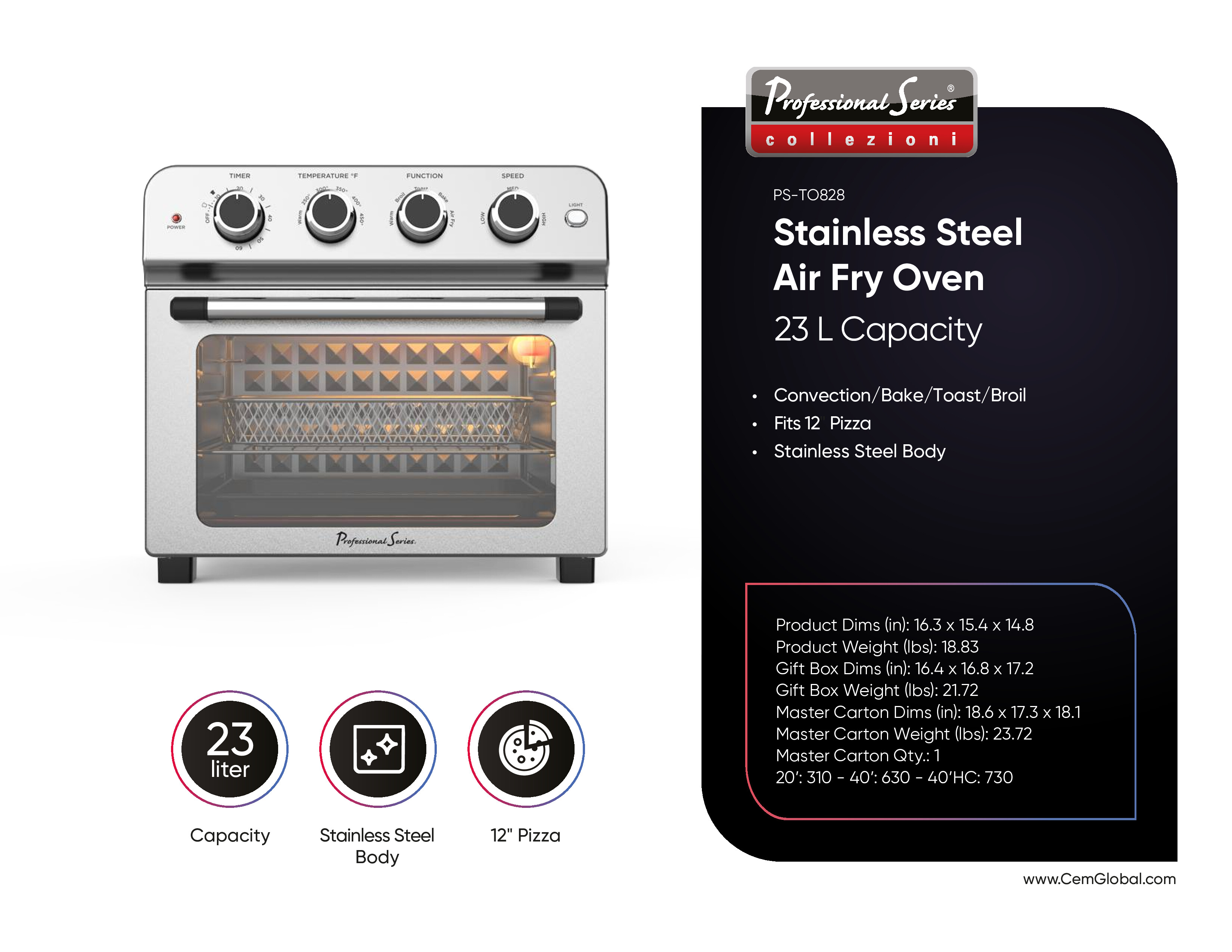 Stainless Steel Air Fry Oven