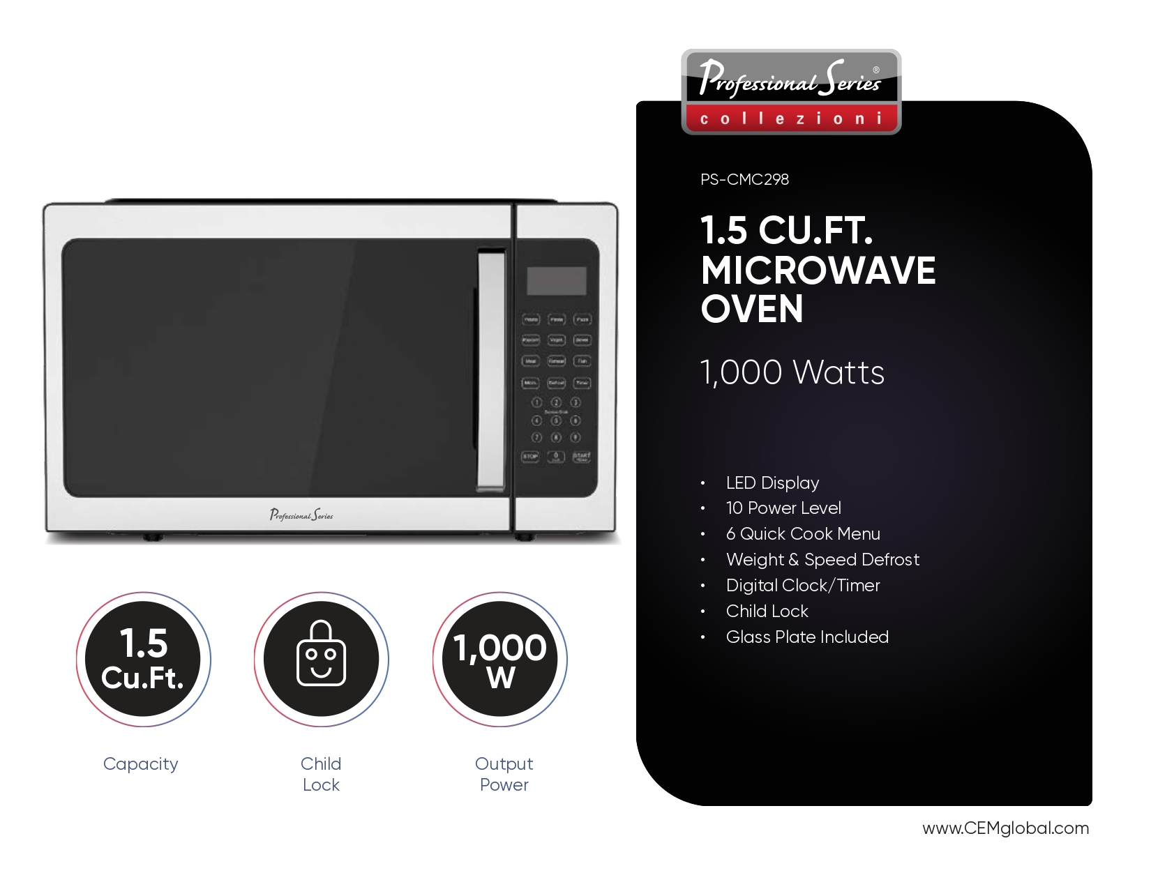 1.5 CU.FT. MICROWAVE OVEN