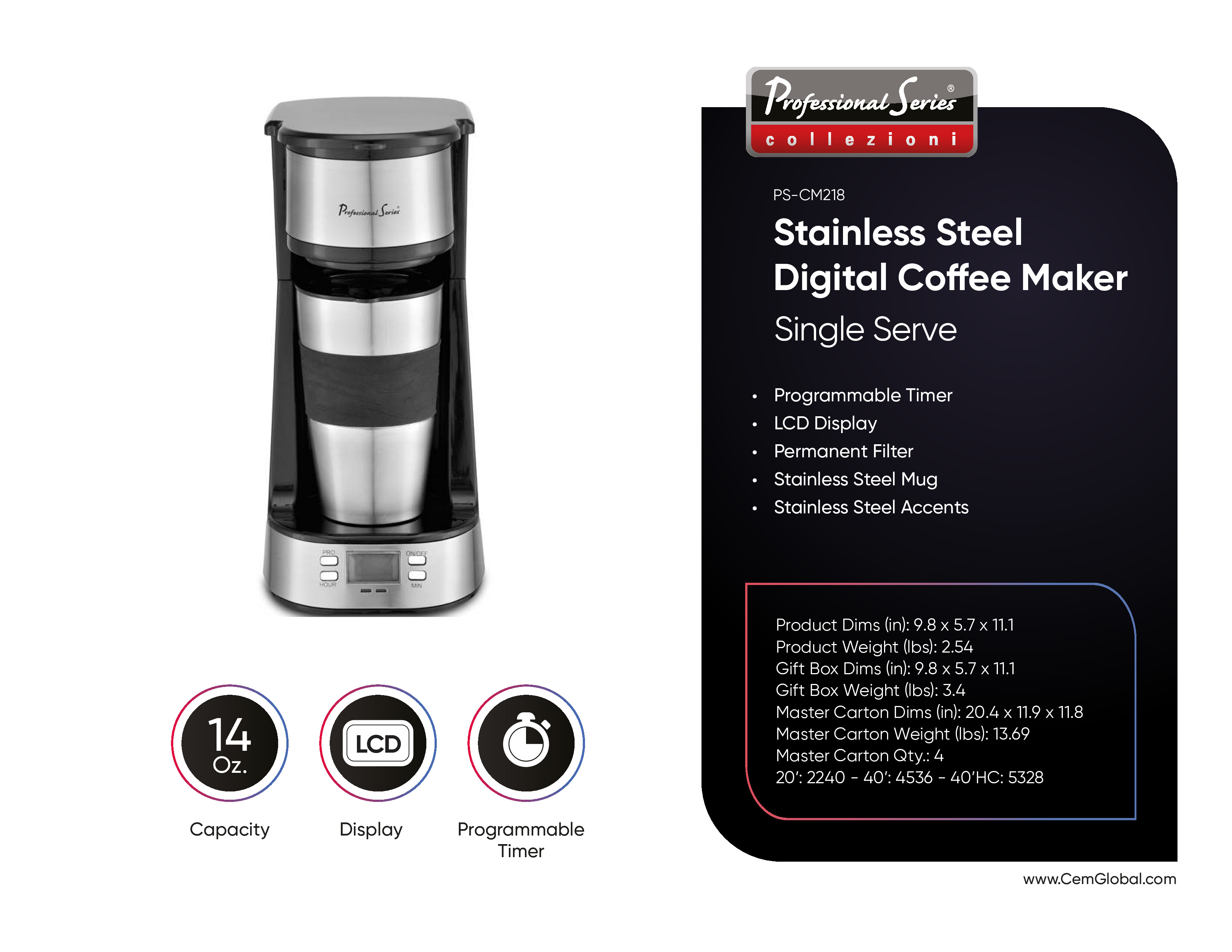 Digital Coffee Maker Single Serve