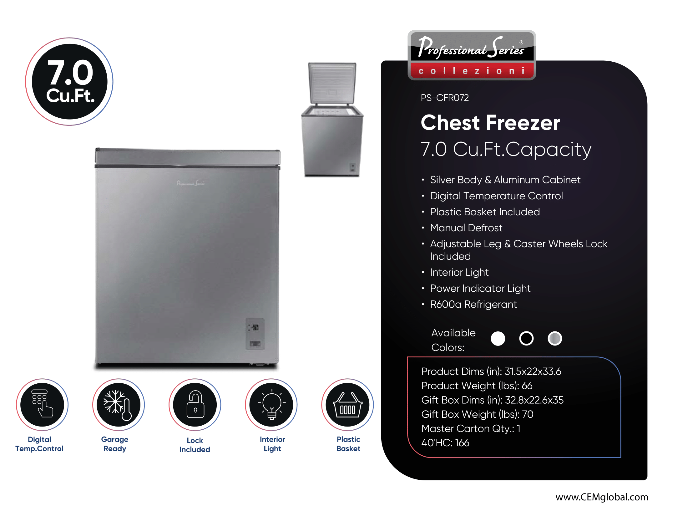 Chest Freezer 7.0 Cu.Ft