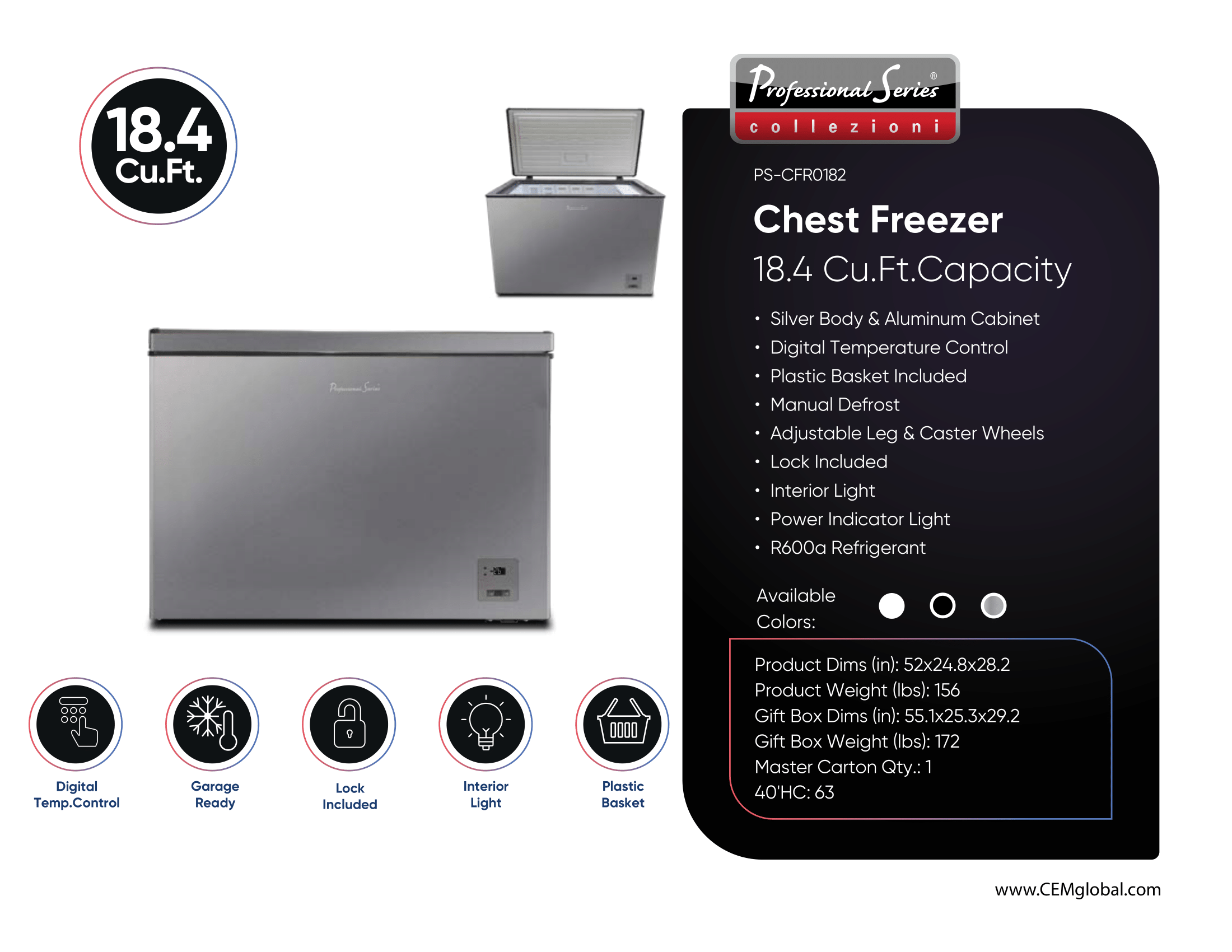 Chest Freezer 18.4 Cu.Ft