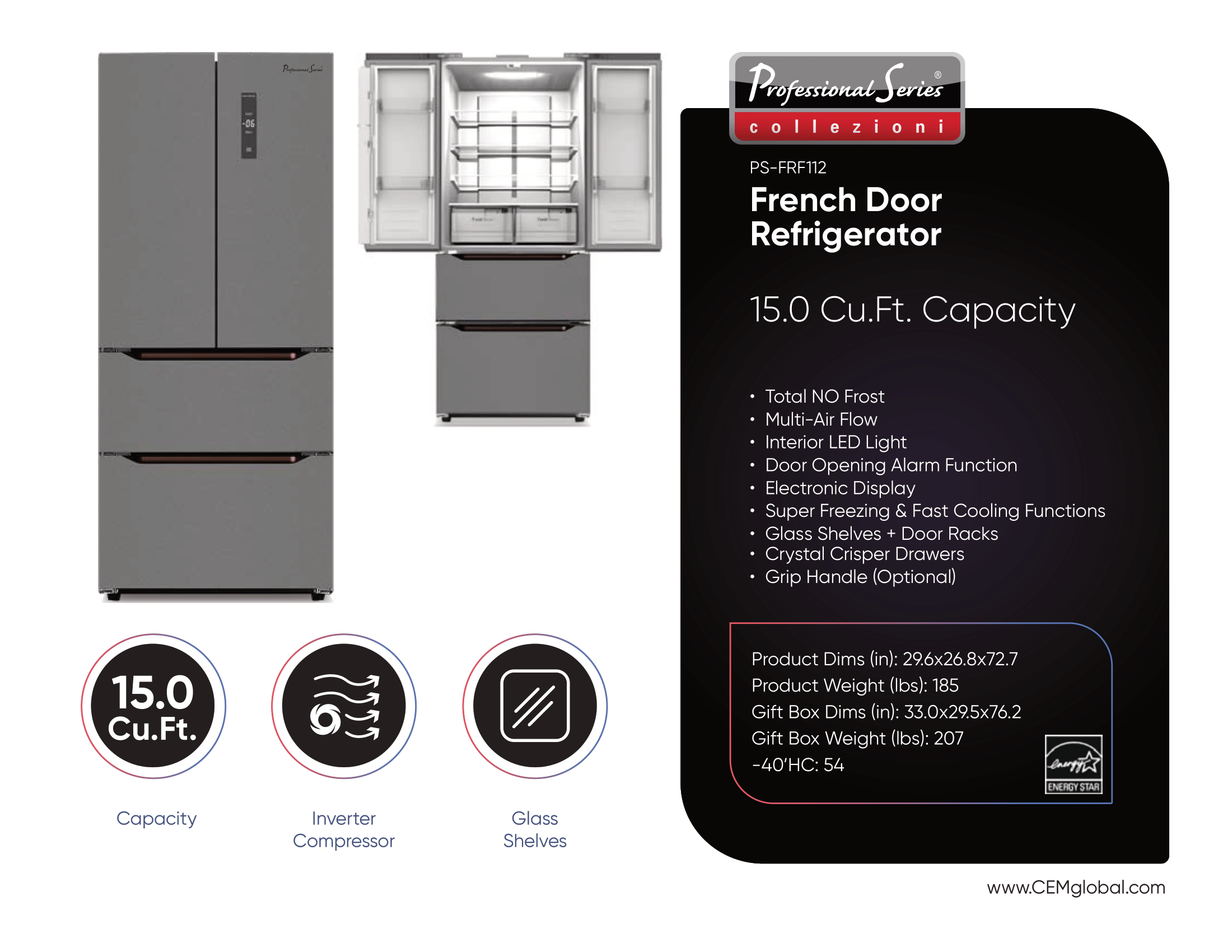 French Door Refrigerator 15.0 Cu.Ft