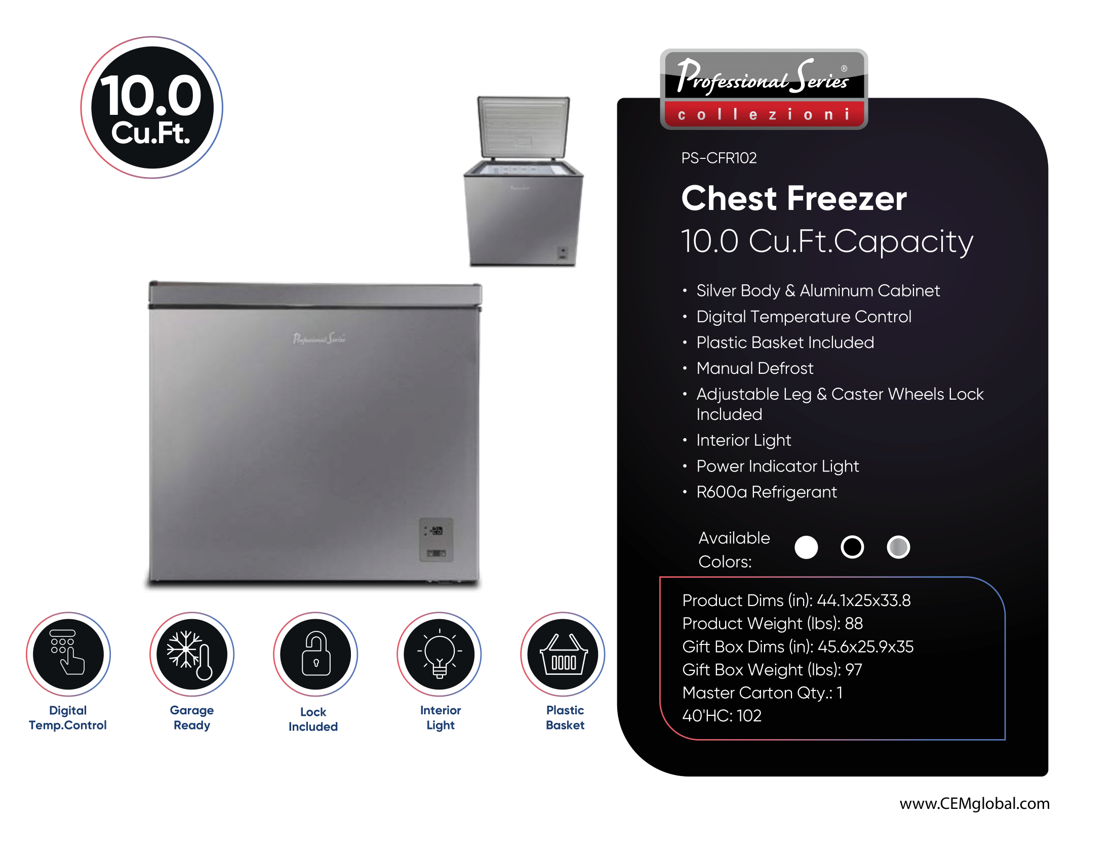 Chest Freezer 10.0 Cu.Ft