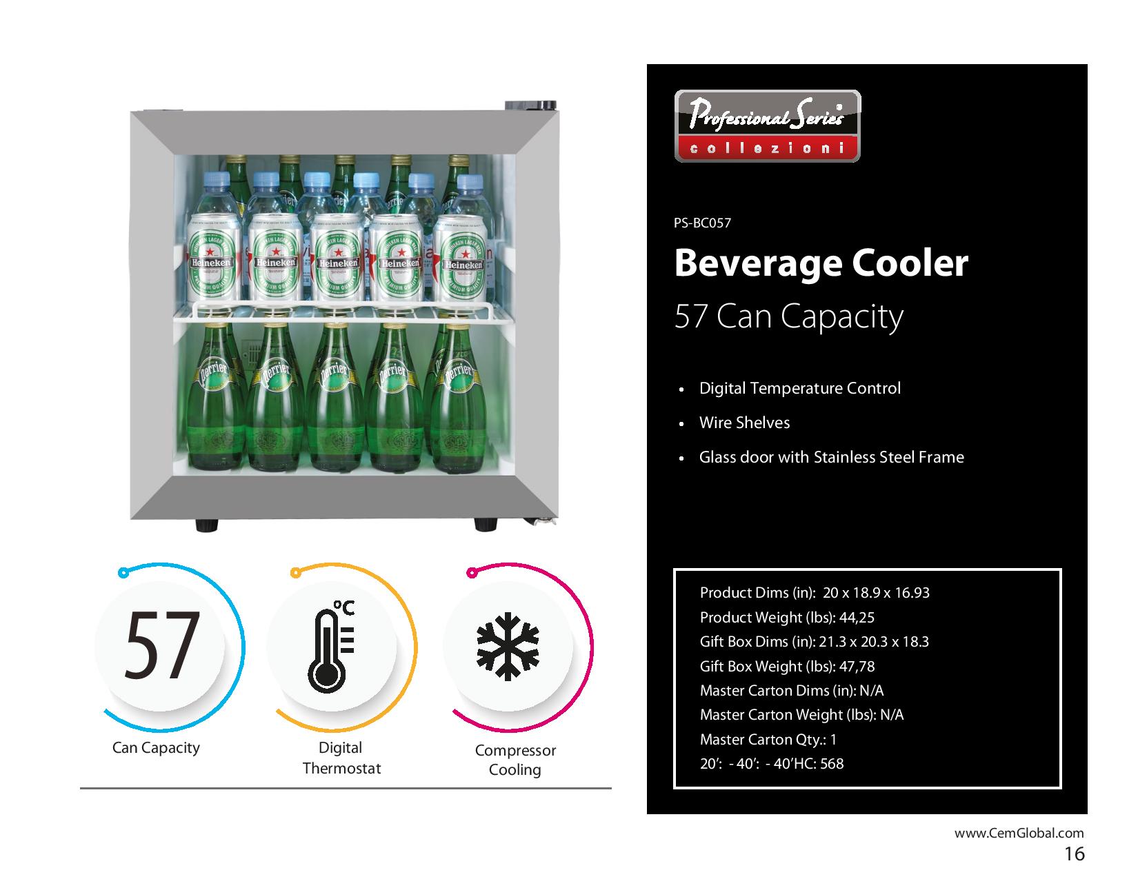 Beverage Cooler 57 Can Capacity
