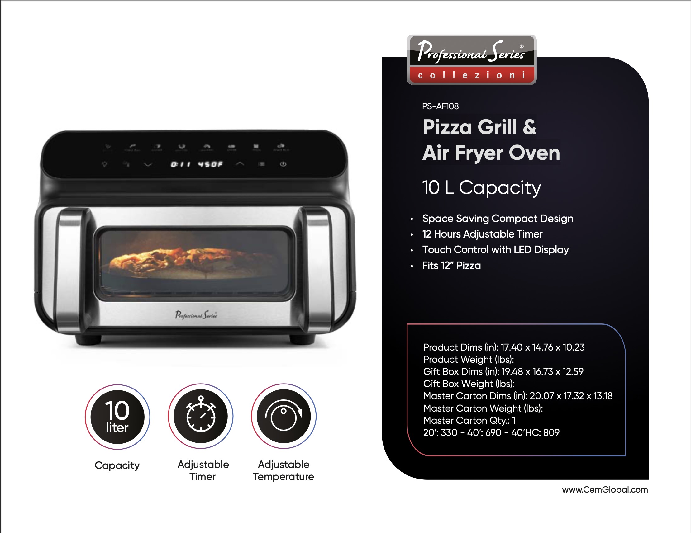 Pizza Grill & Air Fryer Oven