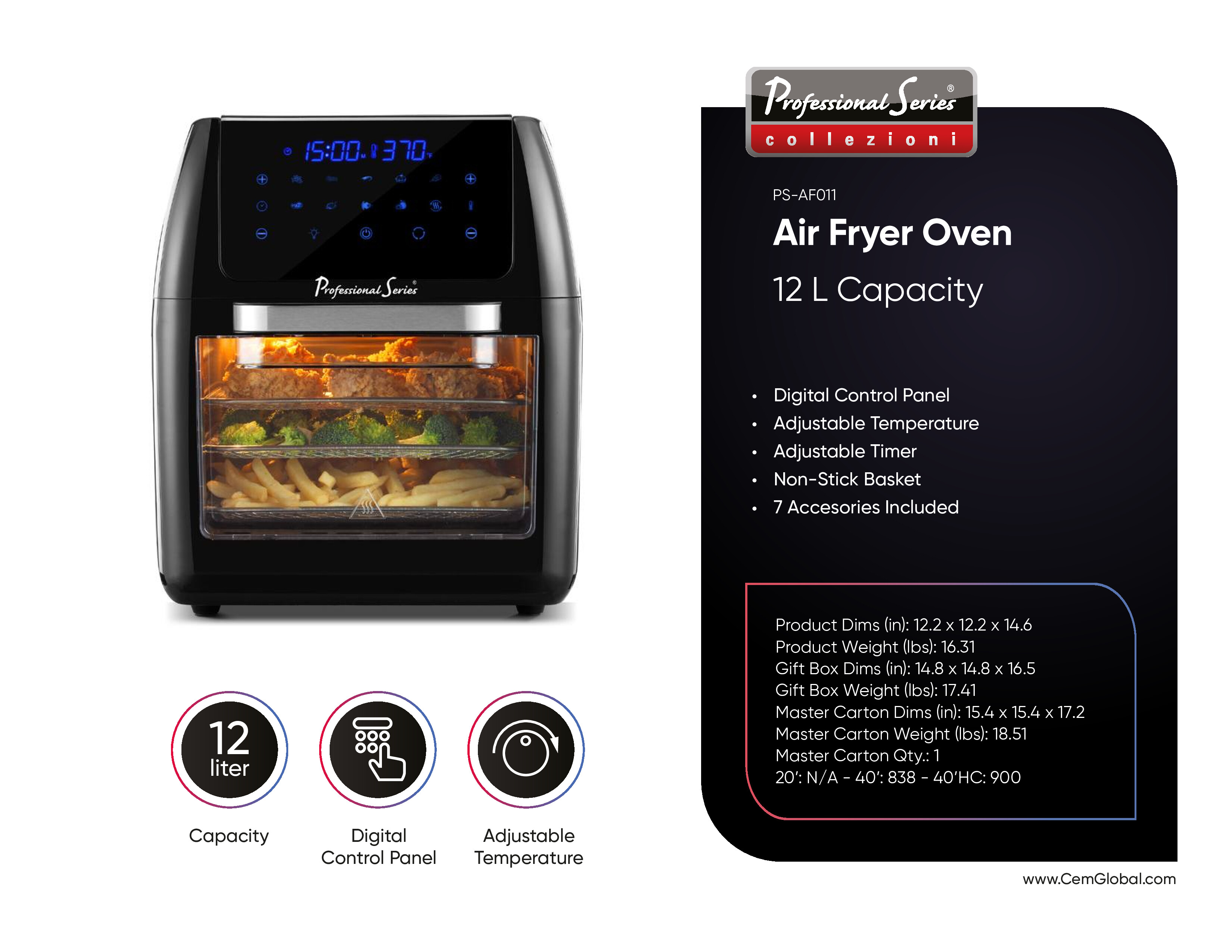 Air Fryer Digital Oven 16L