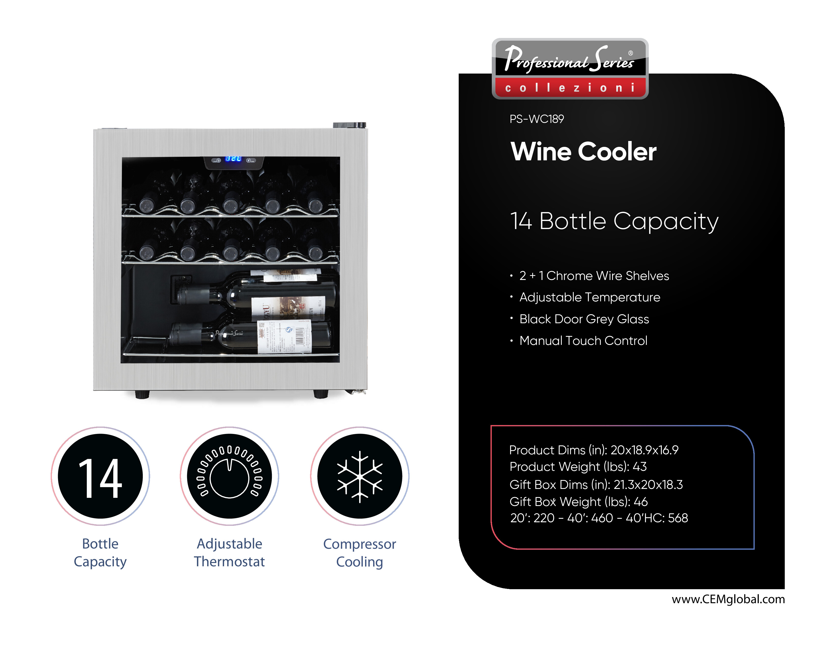 Wine Cooler 14 Bottle Capacity
