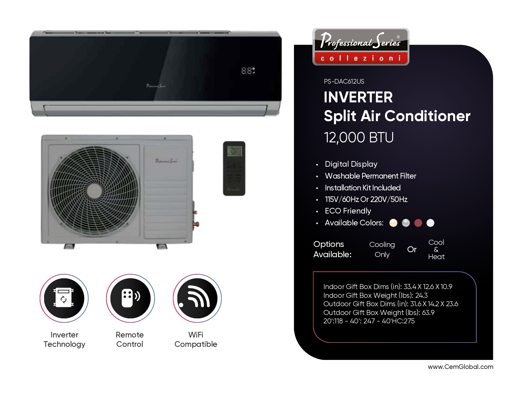 INVERTER Split Air Conditioner 12,000 BTU