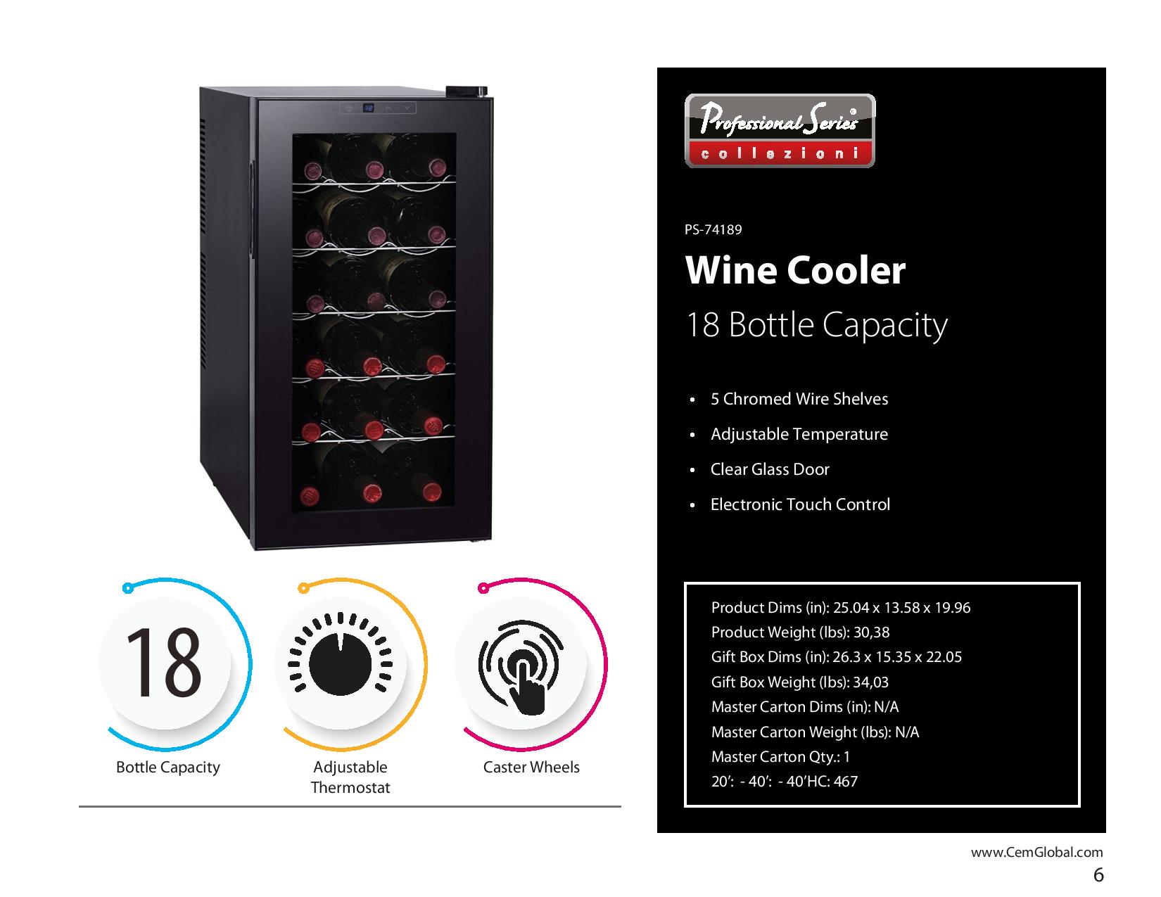 Wine Cooler 18 Bottle Capacity